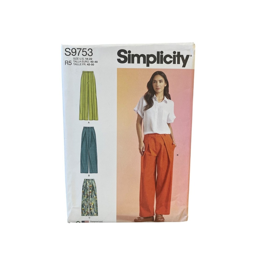Simplicity S9753 Misses' Pants Sewing Pattern Size 14-22